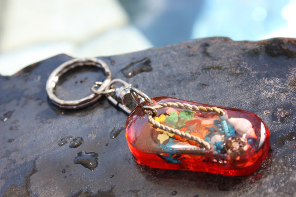 Slippa' Keychain w/ Inlay Sea Life - Orange Slippa' Keychain w/ Inlay Sea Life - Orange